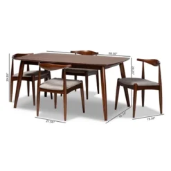 5pc Aeron Wood Dining Set Light Gray/Walnut - Baxton Studio 11 5pc Aeron Wood Dining Set Light Gray/Walnut - Baxton Studio -Baxton Studio GUEST 116385ec 8892 43ea b535 2d72d5b0e34f