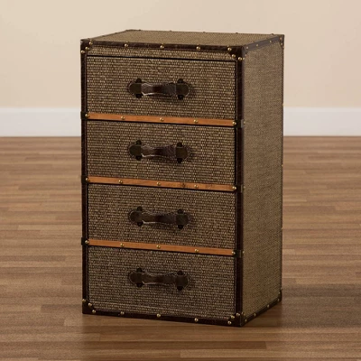 Owen Fabric Upholstered 4 Drawer Accent Storage Cabinet Brown - Baxton Studio 7 Owen Fabric Upholstered 4 Drawer Accent Storage Cabinet Brown - Baxton Studio - Image 7