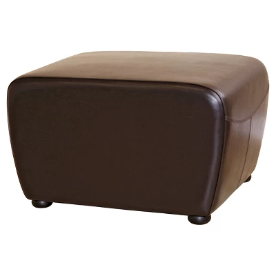 Full Leather Ottoman With Rounded Sides - Baxton Studio 7 Full Leather Ottoman With Rounded Sides - Baxton Studio - Image 7