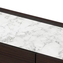 Walker Wood 6 Drawer Dresser With Faux Marble Top Dark Brown/Marble/Gold - Baxton Studio -Baxton Studio GUEST 11f3a0f1 207a 4b56 a6bf 4dad1cf5e610