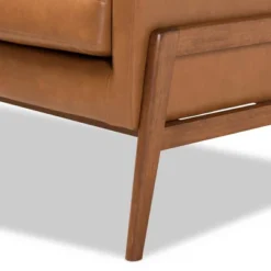 Perris Mid-Century Faux Leather Upholstered Wood Lounge Chair Walnut/Brown - Baxton Studio 11 Perris Mid-Century Faux Leather Upholstered Wood Lounge Chair Walnut/Brown - Baxton Studio -Baxton Studio GUEST 12b84847 3e9a 46ff 962a cf0d1014f429