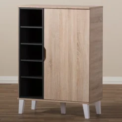 Adelina Mid - Century Modern 1 - Door Wood Shoe Cabinet - Brown - Baxton Studio 12 Adelina Mid - Century Modern 1 - Door Wood Shoe Cabinet - Brown - Baxton Studio -Baxton Studio GUEST 12d706ef fd89 44a8 b23e 01f88a8d3dba