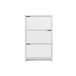 Simms 3 Drawer Modern Shoe Cabinet White - Baxton Studio -Baxton Studio GUEST 14a40994 94db 4c92 96ed 81f6dc072c5f