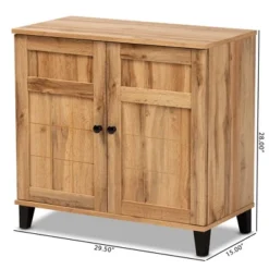 Glidden Wood 2 Door Shoe Storage Cabinet Oak Brown - Baxton Studio 21 Glidden Wood 2 Door Shoe Storage Cabinet Oak Brown - Baxton Studio -Baxton Studio GUEST 14a772a4 bbf8 4ecc 9302 b255594bb04c