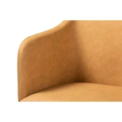 2pc Eris Tan Leather Upholstered And Metal Dining Chairs Black/Tan - Baxton Studio -Baxton Studio GUEST 155f9a97 7167 46c6 80cd 50ac784e8099