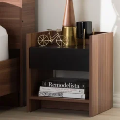Vanda Modern And Contemporary Two - Tone Wood 1 - Drawer Nightstand - Brown - Baxton Studio 9 Vanda Modern And Contemporary Two - Tone Wood 1 - Drawer Nightstand - Brown - Baxton Studio -Baxton Studio GUEST 15853216 1c57 43b9 bc4b 332a1b7a62c3