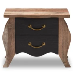 Romilly Country Cottage Farmhouse Oak Finished Wood 2 Drawer Nightstand Black/Brown - Baxton Studio 10 Romilly Country Cottage Farmhouse Oak Finished Wood 2 Drawer Nightstand Black/Brown - Baxton Studio -Baxton Studio GUEST 15c9673a cc60 4ed6 8a7b b49a6f4c2a59
