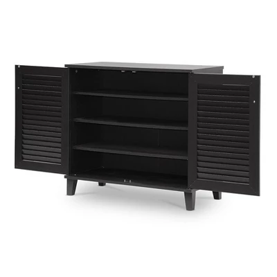 Coolidge Shoe - Storage Cabinet - Espresso - Baxton Studio 1 Coolidge Shoe - Storage Cabinet - Espresso - Baxton Studio