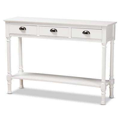 Garvey Wood 3 Drawer Entryway Console Table - Baxton Studio 10 Garvey Wood 3 Drawer Entryway Console Table - Baxton Studio - Image 10