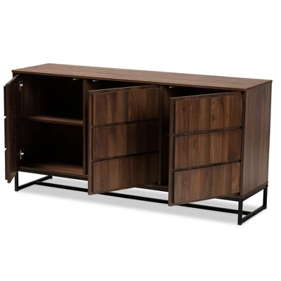 Neil Wood And Metal Dining Room Buffet Brown/Black - Baxton Studio 1 Neil Wood And Metal Dining Room Buffet Brown/Black - Baxton Studio