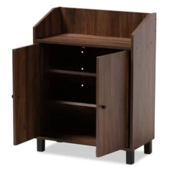 Rossin Walnut Finished 2 Door Wood Entryway Shoe Storage Cabinet With Open Shelf Brown - Baxton Studio 17 Rossin Walnut Finished 2 Door Wood Entryway Shoe Storage Cabinet With Open Shelf Brown - Baxton Studio -Baxton Studio GUEST 16a0cc01 2a7f 421c a7d9 1dedb91192fc