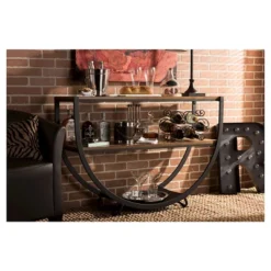 Blakes Rustic Industrial Style Textured Finish Metal Distressed Wood Console Table - Antique Black - Baxton Studio 5 Blakes Rustic Industrial Style Textured Finish Metal Distressed Wood Console Table - Antique Black - Baxton Studio -Baxton Studio GUEST 16c0d5ab a065 43d2 abdd 127fa15f9add
