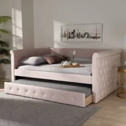 Full Amaya Velvet Daybed With Trundle Pink - Baxton Studio 17 Full Amaya Velvet Daybed With Trundle Pink - Baxton Studio -Baxton Studio GUEST 173e0a2d 2025 4c66 a0df e0931145dac3