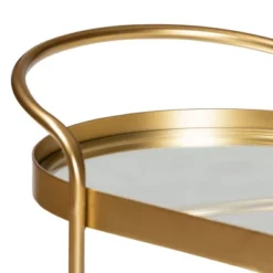 Kamal Glam Brushed Metal And Mirrored Glass 2 Tier Mobile Wine Bar Cart Gold - Baxton Studio 22 Kamal Glam Brushed Metal And Mirrored Glass 2 Tier Mobile Wine Bar Cart Gold - Baxton Studio -Baxton Studio GUEST 177e2668 9776 406c 9999 b2a2b27bbc60