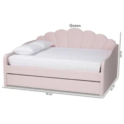 Queen Timila Velvet Fabric Upholstered Daybed With Trundle Light Pink - Baxton Studio 23 Queen Timila Velvet Fabric Upholstered Daybed With Trundle Light Pink - Baxton Studio -Baxton Studio GUEST 17b07922 d6c0 408b b620 a270e65e5644
