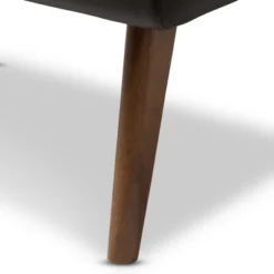 Baxton Studio Annetha Mid Century Modern Walnut Finished Wood Faux Leather Upholstered Ottoman Black -Baxton Studio GUEST 180e5c4b b929 49ff 8b18 1a411570cce4