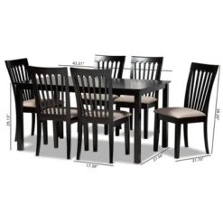 7pc Minette Fabric Upholstered Espresso Wood Dining Set Sand/Dark Brown - Baxton Studio 11 7pc Minette Fabric Upholstered Espresso Wood Dining Set Sand/Dark Brown - Baxton Studio -Baxton Studio GUEST 181c3605 3063 4f9d b284 d23a6334721f