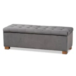 Roanoke Velvet Upholstered Grid Tufted Storage Ottoman Bench - Baxton Studio -Baxton Studio GUEST 18512a55 f90d 4e79 8aec 8c4568bf2d94