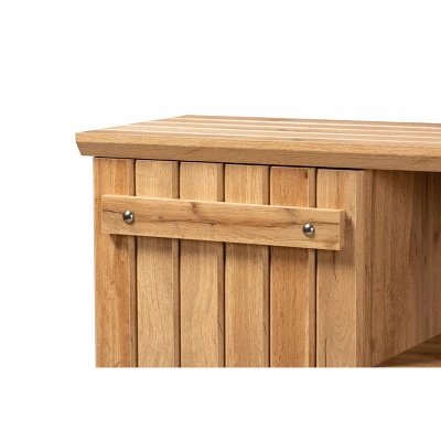 1 Door Eren Farmhouse Natural Wood Shoe Cabinet Brown - Baxton Studio 4 1 Door Eren Farmhouse Natural Wood Shoe Cabinet Brown - Baxton Studio - Image 4