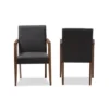 Set Of 2 Andrea Mid - Century Modern Upholstered Wooden Armchair - Dark Gray - Baxton Studio