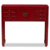 Melodie 6 Drawer Console Table Red - Baxton Studio