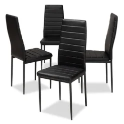 Set Of 4 Armand Modern And Contemporary Faux Leather Upholstered Dining Chairs - Baxton Studio 11 Set Of 4 Armand Modern And Contemporary Faux Leather Upholstered Dining Chairs - Baxton Studio -Baxton Studio GUEST 18c2952e 996c 45b5 8edd 944c1d99f66a
