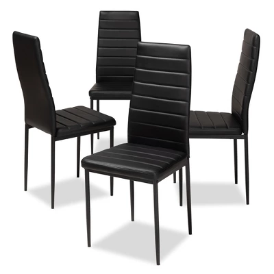 Set Of 4 Armand Modern And Contemporary Faux Leather Upholstered Dining Chairs - Baxton Studio 5 Set Of 4 Armand Modern And Contemporary Faux Leather Upholstered Dining Chairs - Baxton Studio - Image 5
