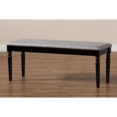 Giovanni Fabric Upholstered And Wood Dining Bench - Baxton Studio 5 Giovanni Fabric Upholstered And Wood Dining Bench - Baxton Studio - Image 5