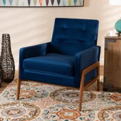 Perris Mid-Century Modern Velvet Fabric Upholstered Wood Lounge Chair - Baxton Studio 14 Perris Mid-Century Modern Velvet Fabric Upholstered Wood Lounge Chair - Baxton Studio -Baxton Studio GUEST 18fb4f3e f151 4edc 9aaa 729890e25537