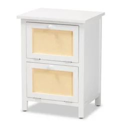 Sariah Wood Rattan 2 Door Nightstand White - Baxton Studio 13 Sariah Wood Rattan 2 Door Nightstand White - Baxton Studio -Baxton Studio GUEST 193fbe4e 5daa 4c3d 9095 b512a51a5b67