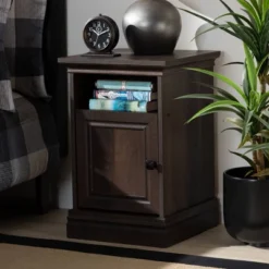 Nolan 1 Door Wood Nightstand Brown/Black - Baxton Studio 12 Nolan 1 Door Wood Nightstand Brown/Black - Baxton Studio -Baxton Studio GUEST 19df8a4b 82c8 4281 8b02 f02c8741f650