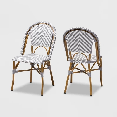 Set Of 2 Celie Indoor And Outdoor Stackable Bistro Dining Chairs - Baxton Studio 7 Set Of 2 Celie Indoor And Outdoor Stackable Bistro Dining Chairs - Baxton Studio - Image 7
