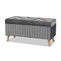 Hanley Velvet Fabric Upholstered And Wood Storage Ottoman - Baxton Studio 17 Hanley Velvet Fabric Upholstered And Wood Storage Ottoman - Baxton Studio -Baxton Studio GUEST 1a616ab6 964b 4221 84f5 ef43aade1c3e
