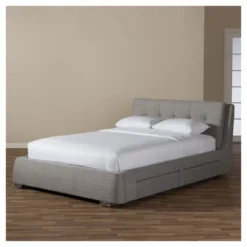 King Camile Modern And Contemporary Fabric Upholstered 4 Drawer Storage Platform Bed Gray - Baxton Studio 9 King Camile Modern And Contemporary Fabric Upholstered 4 Drawer Storage Platform Bed Gray - Baxton Studio -Baxton Studio GUEST 1a87c494 0a7c 4dc7 ac0a 1586118701f1
