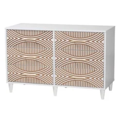 Baxton Studio Queen 4pc Louetta Carved Contrasting Bedroom Set White/Natural Brown 15 Baxton Studio Queen 4pc Louetta Carved Contrasting Bedroom Set White/Natural Brown -Baxton Studio GUEST 1b96d1e7 c272 44e2 9341 87513f983206