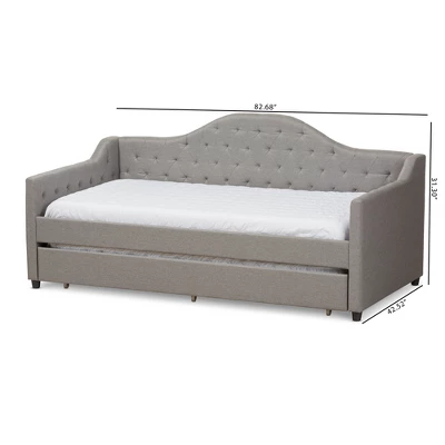 Twin Perry Modern And Contemporary Fabric Daybed With Trundle Light Gray - Baxton Studio 11 Twin Perry Modern And Contemporary Fabric Daybed With Trundle Light Gray - Baxton Studio - Image 11