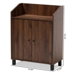 Rossin Walnut Finished 2 Door Wood Entryway Shoe Storage Cabinet With Open Shelf Brown - Baxton Studio 12 Rossin Walnut Finished 2 Door Wood Entryway Shoe Storage Cabinet With Open Shelf Brown - Baxton Studio -Baxton Studio GUEST 1c837b0a e058 4120 bce7 ae771fd5859a