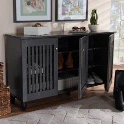 3 Door Fernanda Wooden Entryway Shoe Storage Wide Cabinet Gray - Baxton Studio 13 3 Door Fernanda Wooden Entryway Shoe Storage Wide Cabinet Gray - Baxton Studio -Baxton Studio GUEST 1cc9adb8 1062 4613 be40 c14f94a48515