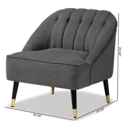 Ellard Velvet Fabric Upholstered Two-Tone Wood Accent Chair Gray/Dark Brown - Baxton Studio 21 Ellard Velvet Fabric Upholstered Two-Tone Wood Accent Chair Gray/Dark Brown - Baxton Studio -Baxton Studio GUEST 1d0b69d8 9747 4b3d 9cfb c015a54ec4ef