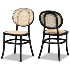 2pc Garold Woven Rattan And Wood Cane Dining Chair Set - Baxton Studio 18 2pc Garold Woven Rattan And Wood Cane Dining Chair Set - Baxton Studio -Baxton Studio GUEST 1d240be7 e680 44f8 9e64 36e082549c15