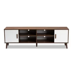 Quinn 2 Door Wood TV Stand For TVs Up To 75" Walnut/White - Baxton Studio -Baxton Studio GUEST 1d3fa830 f455 4def 9abb baefd063d800