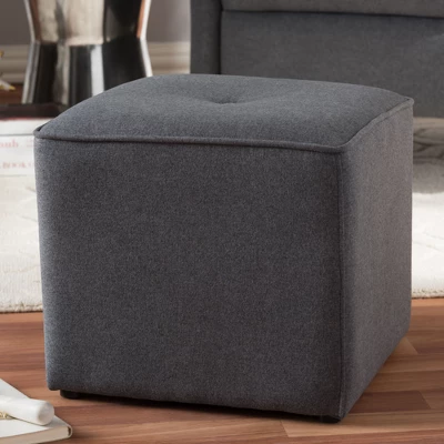 Corinne Modern And Contemporary Fabric Upholstered Ottoman - Baxton Studio 3 Corinne Modern And Contemporary Fabric Upholstered Ottoman - Baxton Studio - Image 3