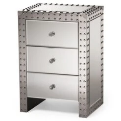 Azura Nightstand Bedside Table Silver - Baxton Studio 4 Azura Nightstand Bedside Table Silver - Baxton Studio -Baxton Studio GUEST 1d916c9e 3ef9 4e1d ae2c b5394406d584