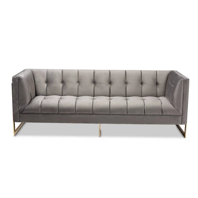 Ambra Velvet Sofa - Baxton Studio 1 Ambra Velvet Sofa - Baxton Studio