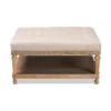 Kelly Linen Fabric Upholstered Wood Cocktail Ottoman - Baxton Studio