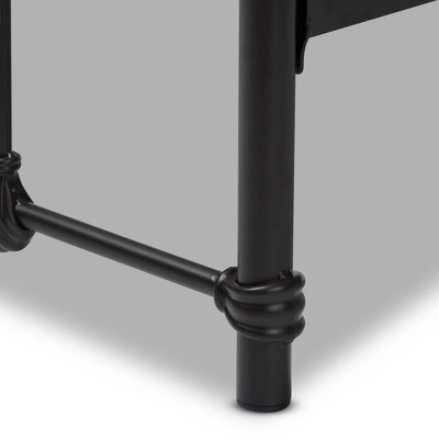 Twin Mandy Vintage Industrial Finished Metal Platform Bed Black - Baxton Studio 4 Twin Mandy Vintage Industrial Finished Metal Platform Bed Black - Baxton Studio - Image 4