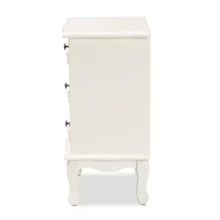 Callen Wood 3 Drawer Nightstand White - Baxton Studio -Baxton Studio GUEST 1e5e07d6 137a 4bda a3ce dab358b3047f