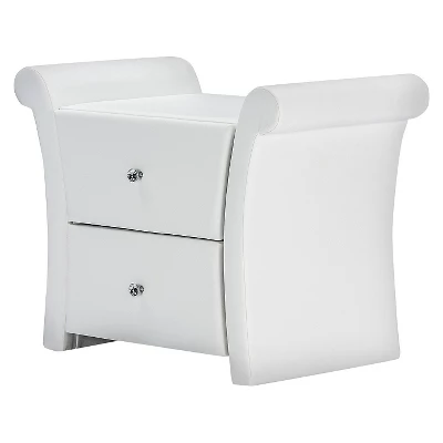 Victoria 2 Storage Drawer Nightstand - Baxton Studio 3 Victoria 2 Storage Drawer Nightstand - Baxton Studio - Image 3