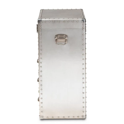 Serge Metal 3 Drawer Accent Storage Chest Silver - Baxton Studio 3 Serge Metal 3 Drawer Accent Storage Chest Silver - Baxton Studio - Image 3
