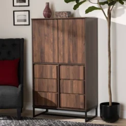 Neil Wood And Metal Storage Cabinet Brown/Black - Baxton Studio 12 Neil Wood And Metal Storage Cabinet Brown/Black - Baxton Studio -Baxton Studio GUEST 1edf5f6f fc8f 4e57 9363 95b155cadc80